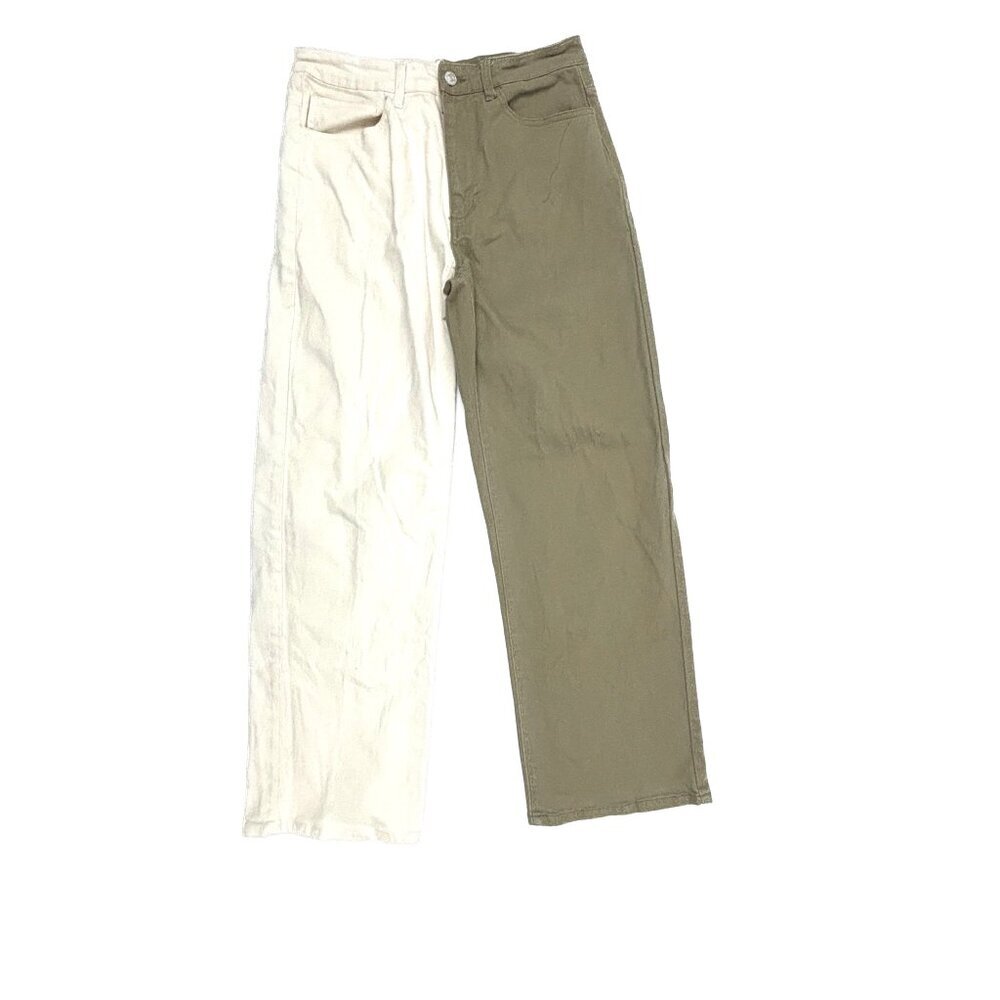 Forever21‎ Wide Leg Women's size 30 Cream Tan Two Color Denim jeans